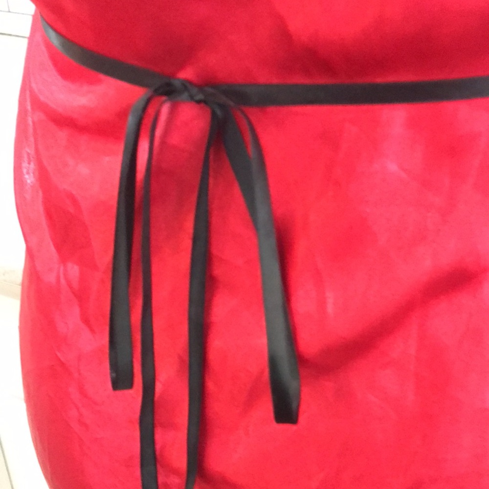 Vintage Lingerie Gown Womens Medium Red Satin Chemise Lace Romantic Silky - Picture 6 of 8